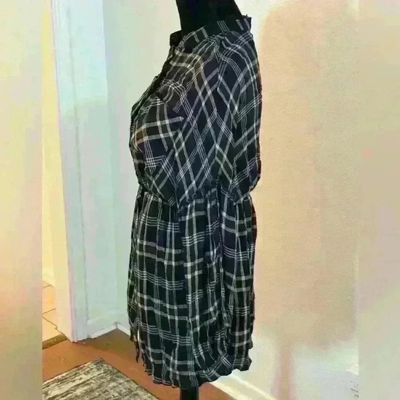 HYFVE Plaid Button-up Shirt Mini Dress - Picture 2 of 6